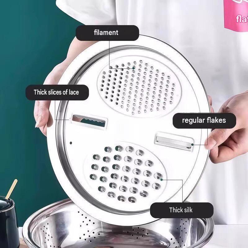 Home Salad Preparation Kit-Multifunctional Stainless Steel Vegetable Grater view 4