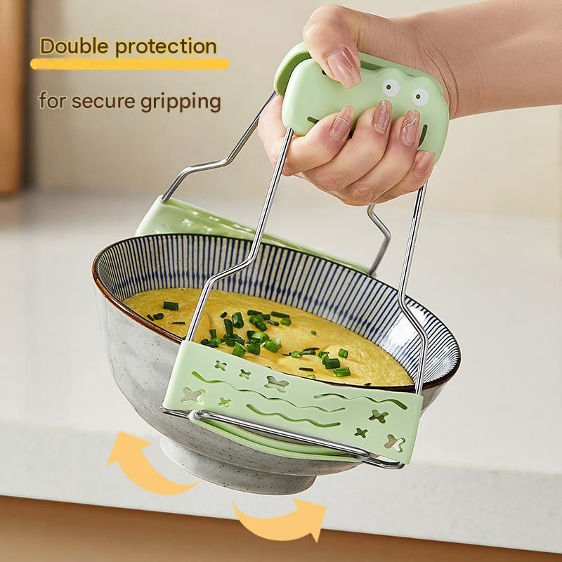 Adjustable Anti-Scald Dish Lifter - Silicone Grip Stainless Steel Plate view 5