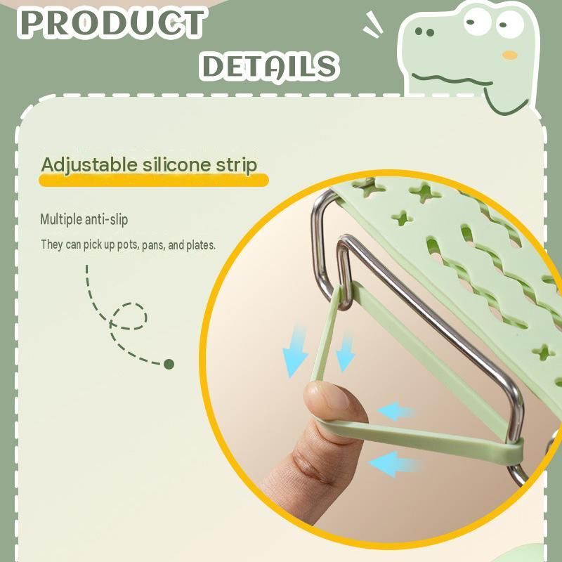 Crocodile shape Kitchen Heat Resistant Set - Adjustable Stainless Steel Plate view 2