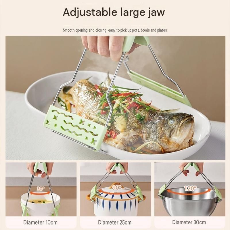 Crocodile shape Kitchen Heat Resistant Set - Adjustable Stainless Steel Plate view 3