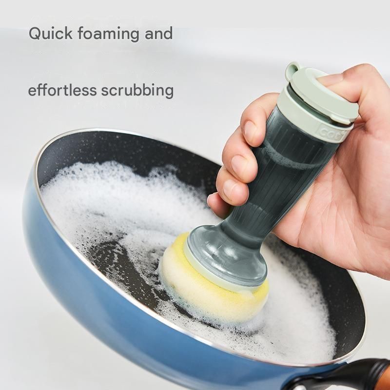 Grey Liquid Dispensing Kitchen Brush - 120ml Handle Reservoir view 2