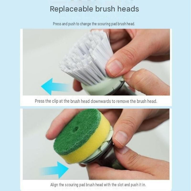 Grey Liquid Dispensing Kitchen Brush - 120ml Handle Reservoir view 7