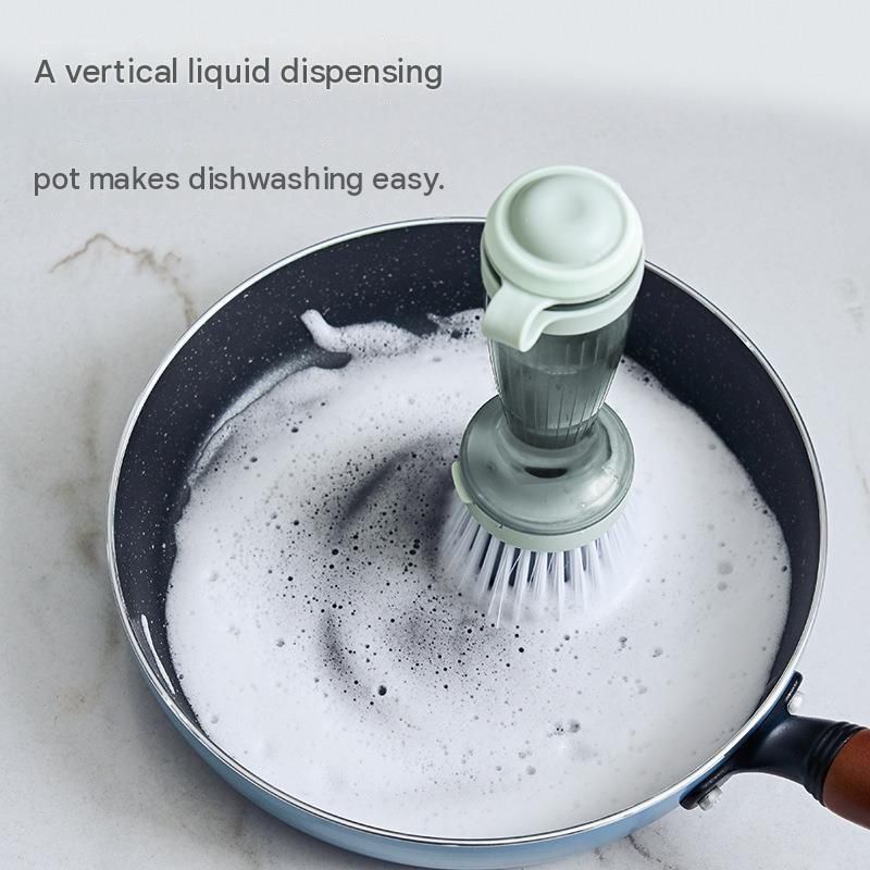 Green Liquid Dispensing Kitchen Brush - 120ml Handle Reservoir view 4