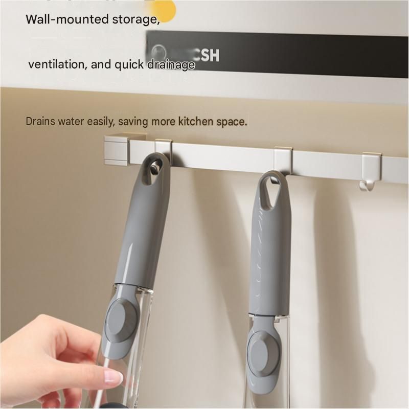 Grey Long Handle Liquid Dispensing Dish Brush（1 brush head+ 2sponge brush view 6