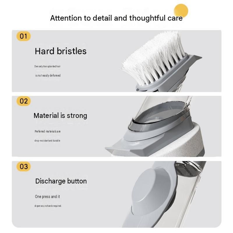 Grey Long Handle Liquid Dispensing Dish Brush（1 brush head+ 2sponge brush view 8
