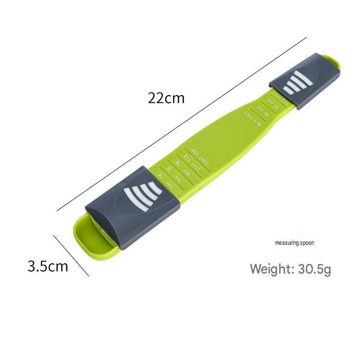 2 pcs Green Adjustable Measuring Spoon - 9 Level Dual Head Kitchen Scale for view 6