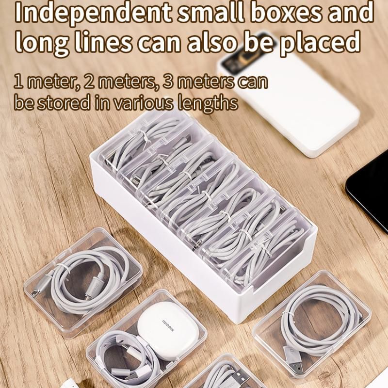 White Storage Box Set（Small storage box + 3 small inner boxes） - Transparent view 5
