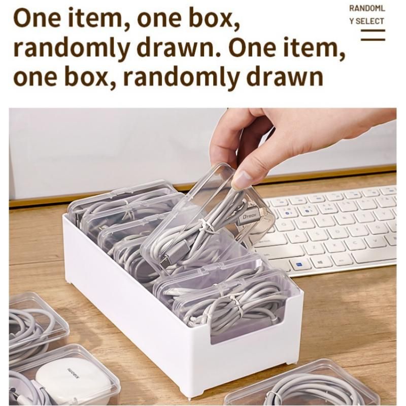 White Storage Box Set（Medium storage box + 7 small inner boxes） - Transparent view 2