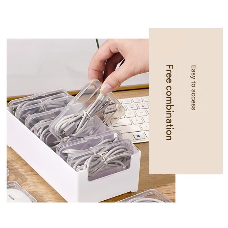 White Storage Box Set（Medium storage box + 7 small inner boxes） - Transparent view 7