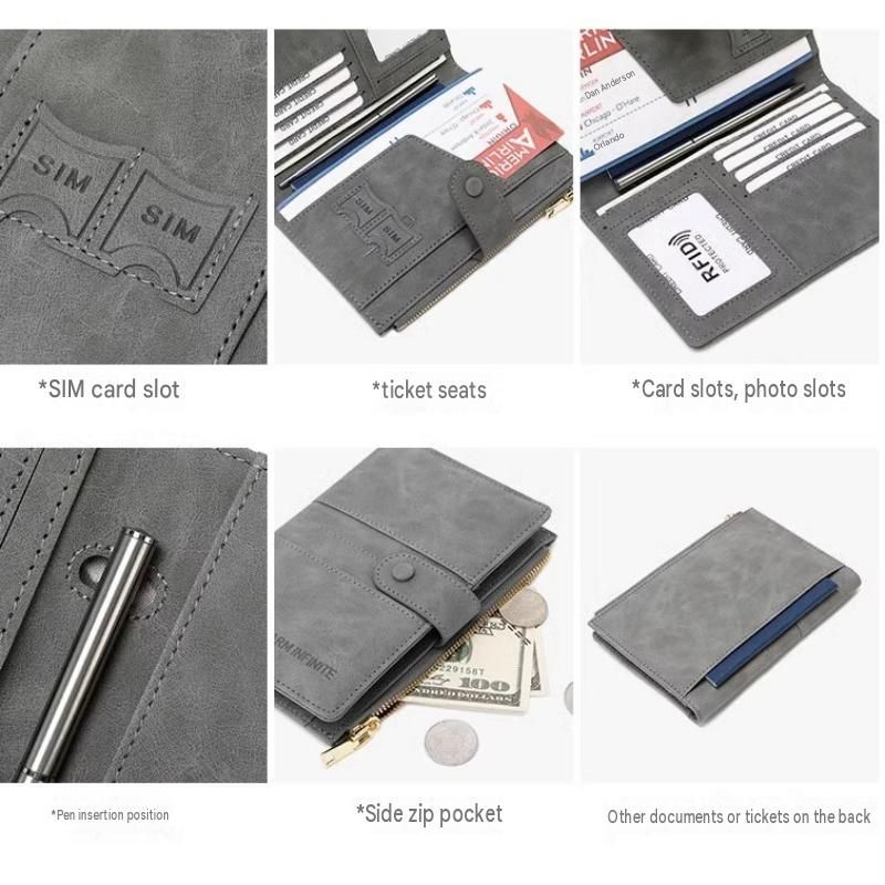 Coffee RFID-Protected Travel Passport Wallet - Slim Multi-Compartment view 5