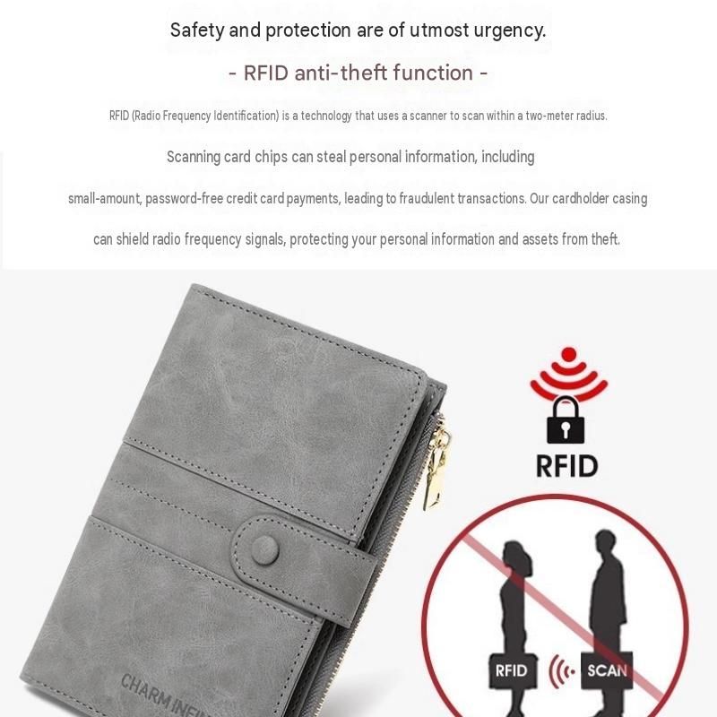 Blue RFID-Protected Travel Passport Wallet - Slim Multi-Compartment Organiser view 3