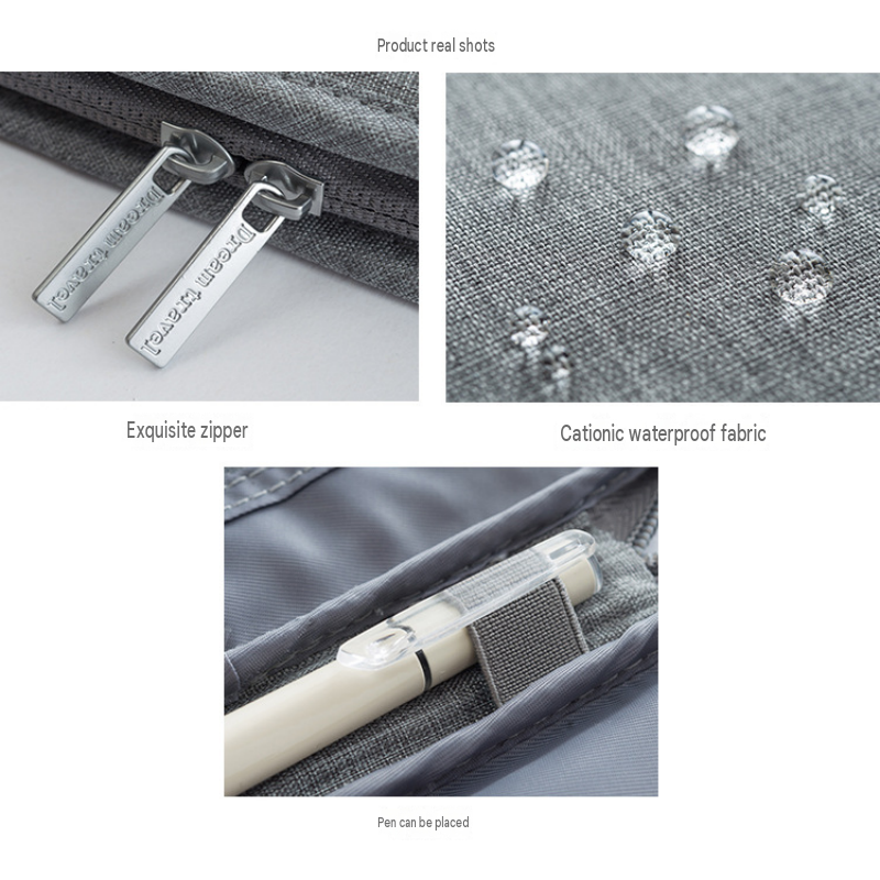3-pack Small size Blue Travel Document Organiser - Waterproof Oxford Cloth view 5