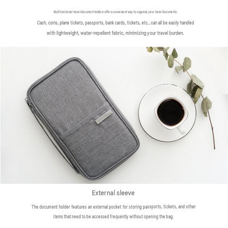 3-pack Large size Navy Blue Travel Document Organiser - Waterproof Oxford view 3
