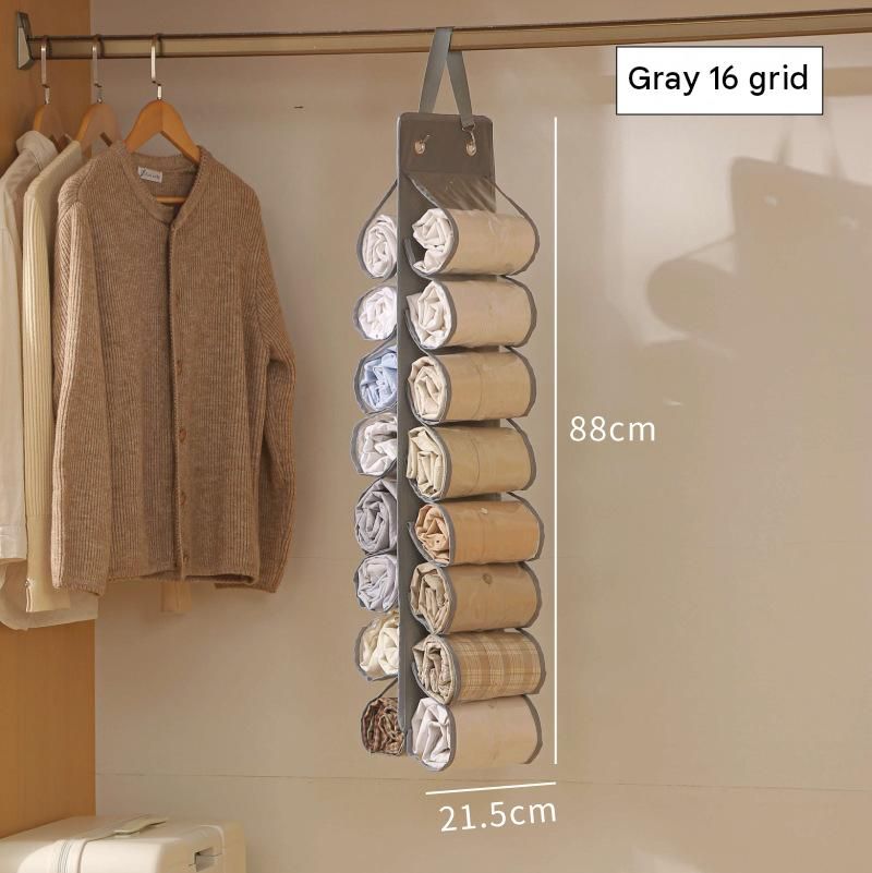 Grey Home Organisation Set - 6 Pocket Handbag Hanging Organiser and 16 Slot view 13