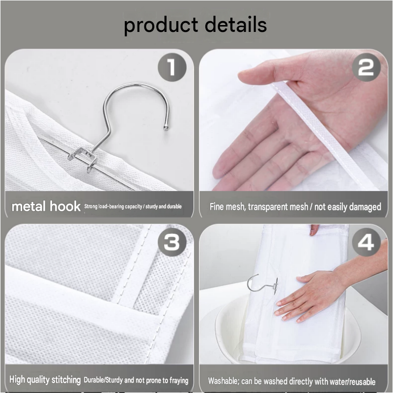 Black Home Organisation Set - 6 Pocket Handbag Hanging Organiser and 16 Slot view 6