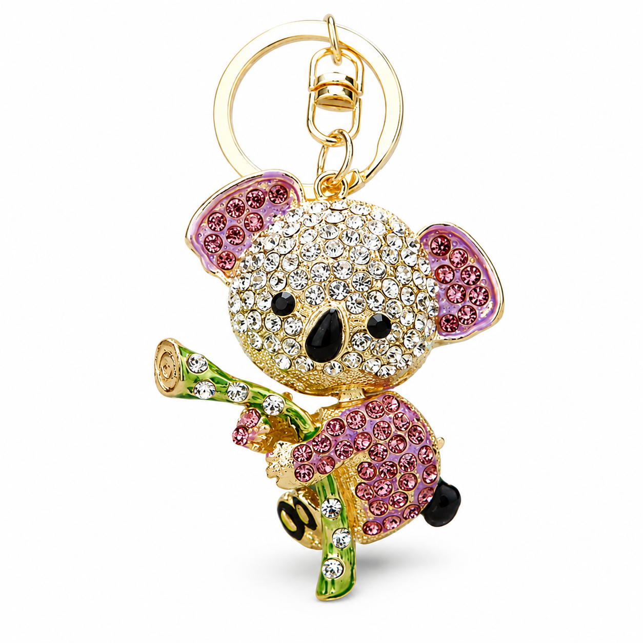 Purple Rhinestone Koala Keychain - Eco Friendly Zinc Alloy Metal Key Ring with — image 1