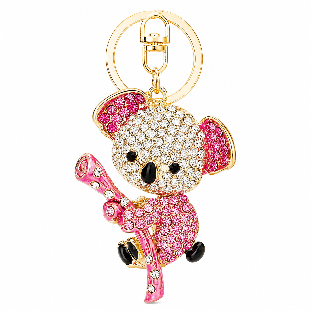 Red Rhinestone Koala Keychain - Eco Friendly Zinc Alloy Metal Key Ring with — image 1