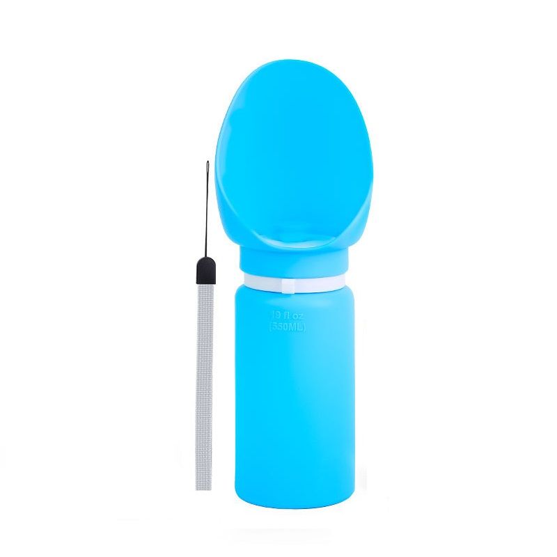Blue Portable Dog Water Bottle 550ml - Grade Silicone — image 1