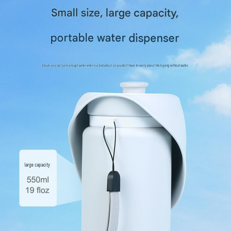 Blue Portable Dog Water Bottle 550ml - Grade Silicone view 8