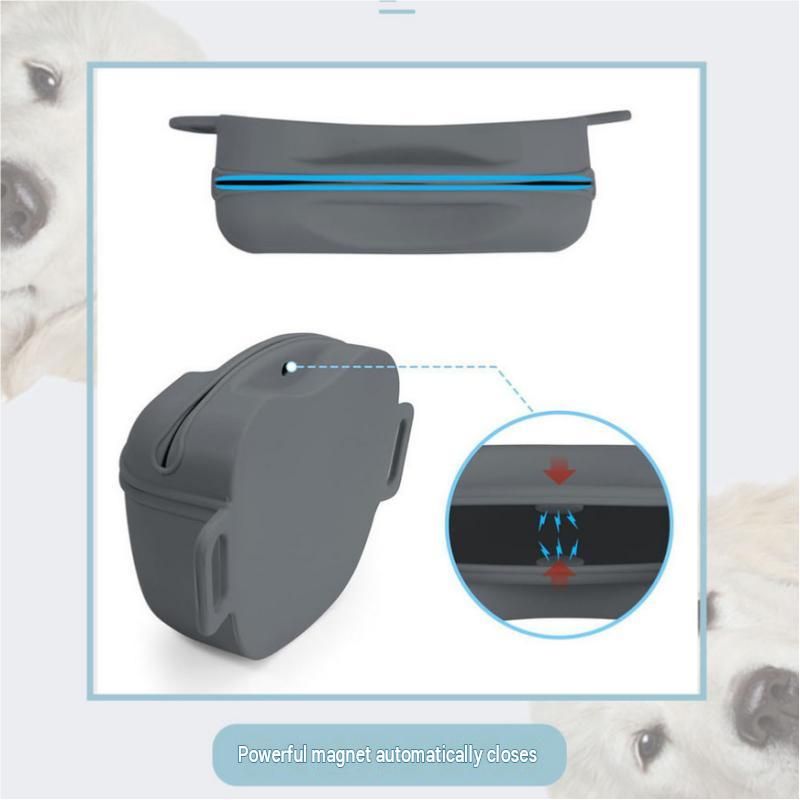 Blue Portable Silicone Pet Water Bottle and Treat Pouch Set - 550ml Foldable view 12