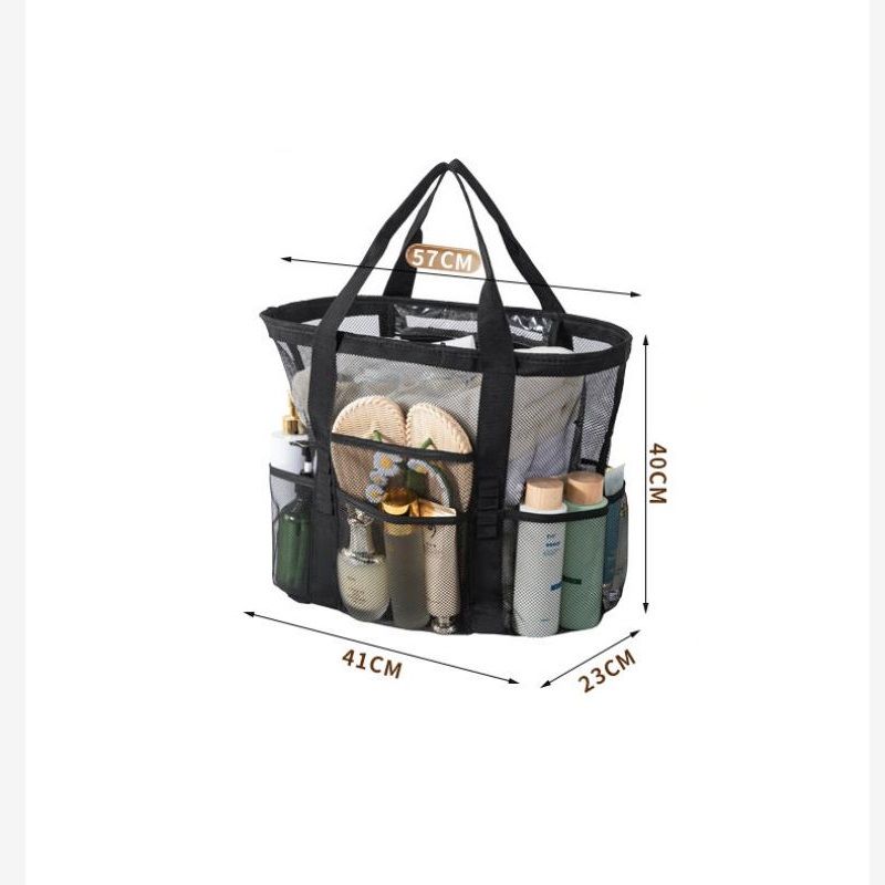 Grey large size Large Capacity Mesh Beach Tote Bag - Breathable PET with view 10