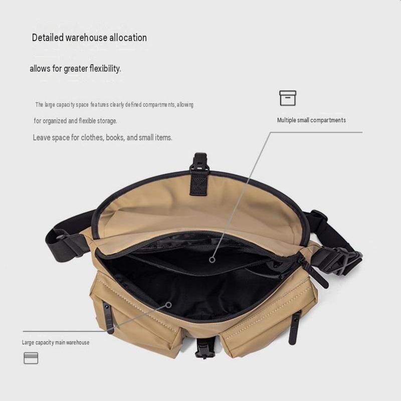 Green Ultra-Light Men's Crossbody Bag - PU Water-Resistant Sling Bag with view 7