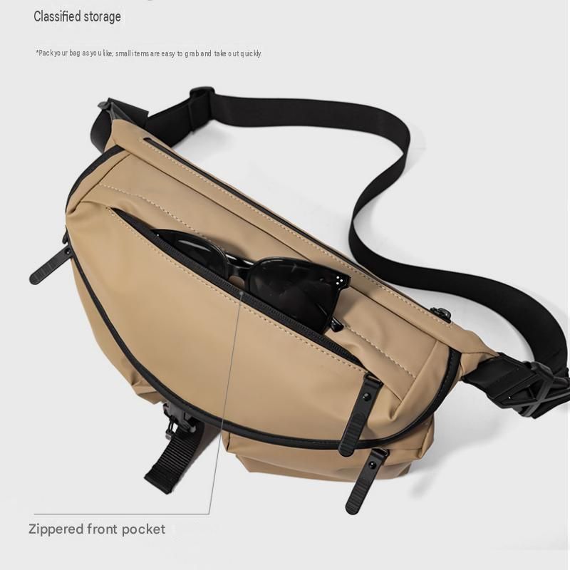 Green Ultra-Light Men's Crossbody Bag - PU Water-Resistant Sling Bag with view 8