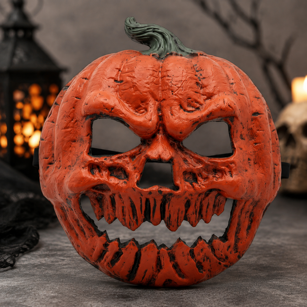 2-pack Scary Pumpkin Mask - PU Foam Pumpkin Head Costume Prop view 5