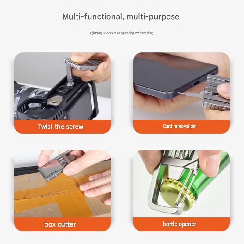 1-pack 13-in-1 Stainless Steel Multi Function Tool - SIM Card Ejector view 8