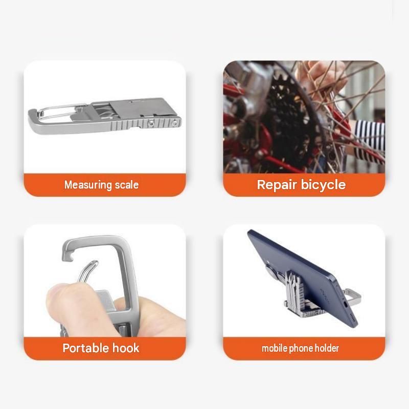 1-pack 13-in-1 Stainless Steel Multi Function Tool - SIM Card Ejector view 9