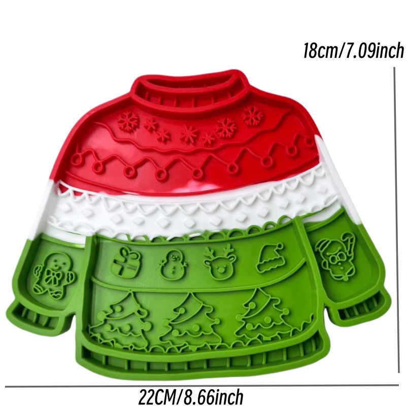 3-pack Pet Lick Mat - Food Grade Silicone Christmas Sweater Slow Feeder with view 6