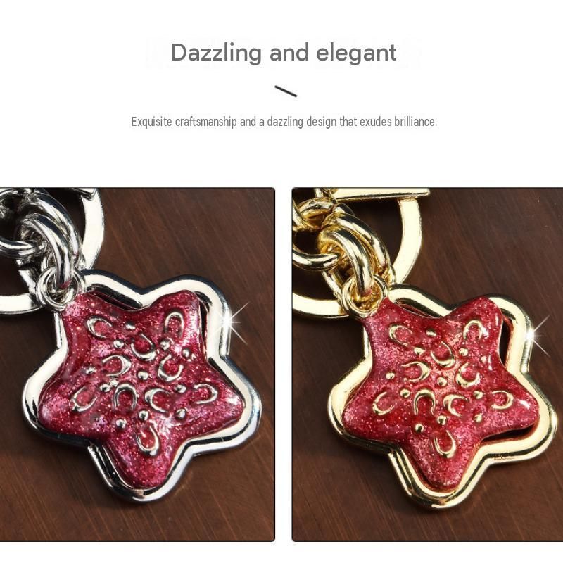 Star pattern Keychain Bag Charm Silvery（Pack of 2）- Metal Alloy Pendant with view 9