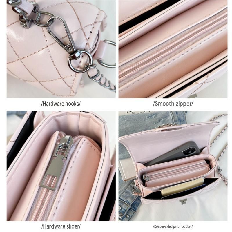 SilveryQuilted Chain Shoulder Bag with Silvery Star Charm - PU Leather Small view 4