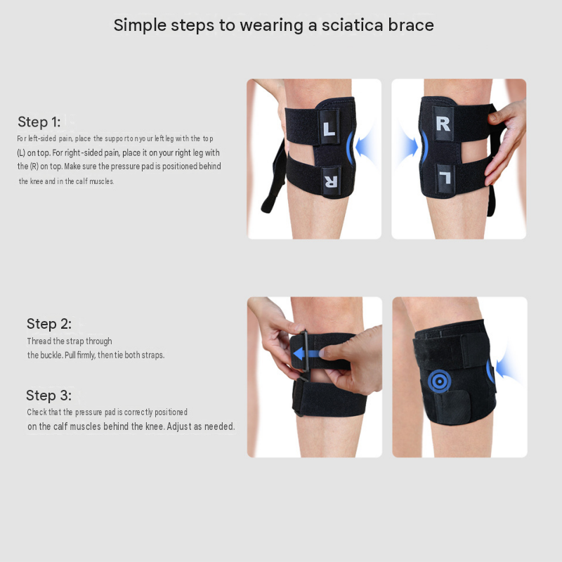 Adjustable Leg Support Brace Black（Pack of 1）- Ergonomic Leg Support with Dual view 8