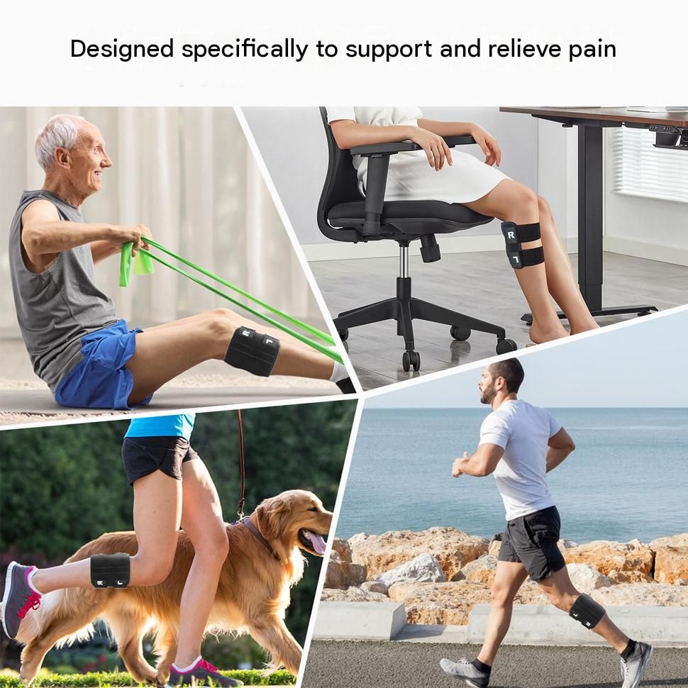 Adjustable Leg Support Brace Black（Pack of 2）- Ergonomic Leg Support with Dual view 3