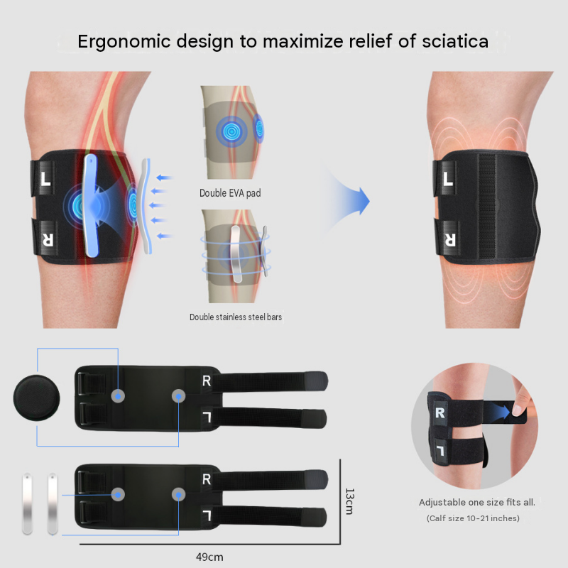 Adjustable Leg Support Brace Black（Pack of 2）- Ergonomic Leg Support with Dual view 7