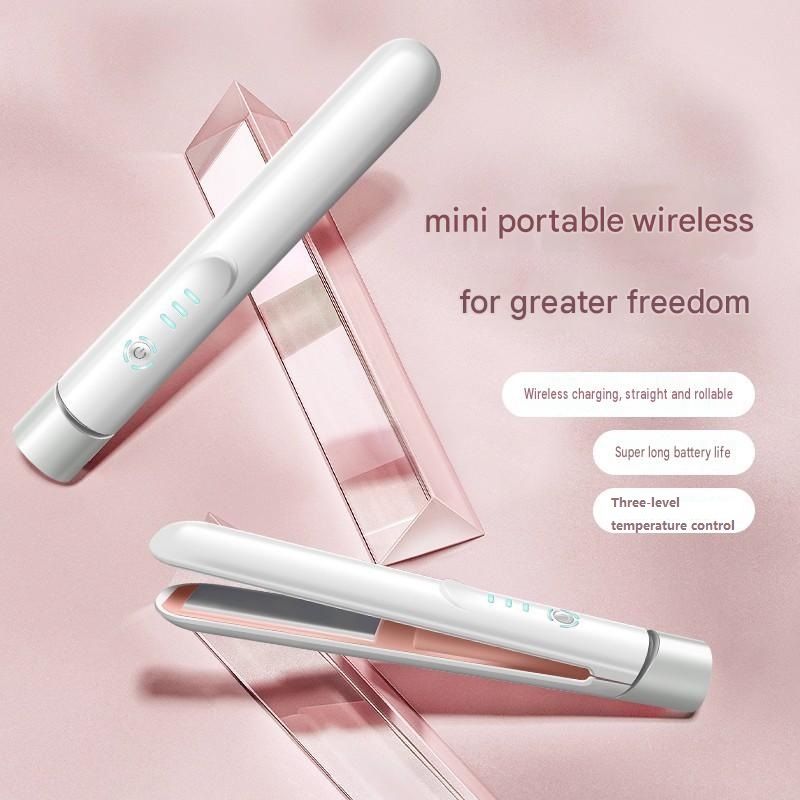 White Mini Cordless Hair Straightener - 3 Temperature Settings view 2