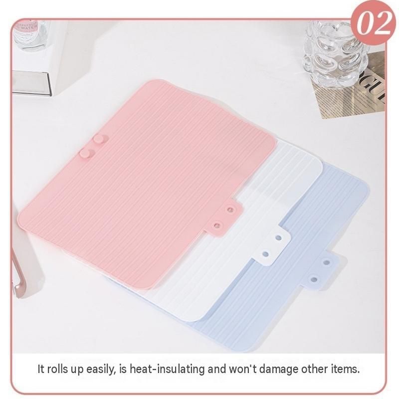 Blue Travel Silicone Hair Tool Storage Mat - Heat Resistant view 5