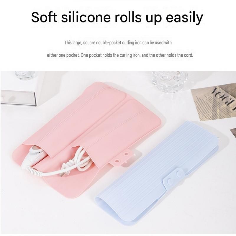 Pink Travel Silicone Hair Tool Storage Mat - Heat Resistant view 2