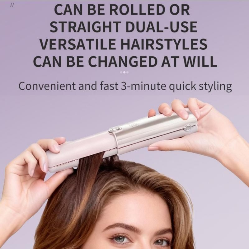 Green Cordless 2-in-1 Hair Straightener and Curler - Rechargeable Mini Styling view 4
