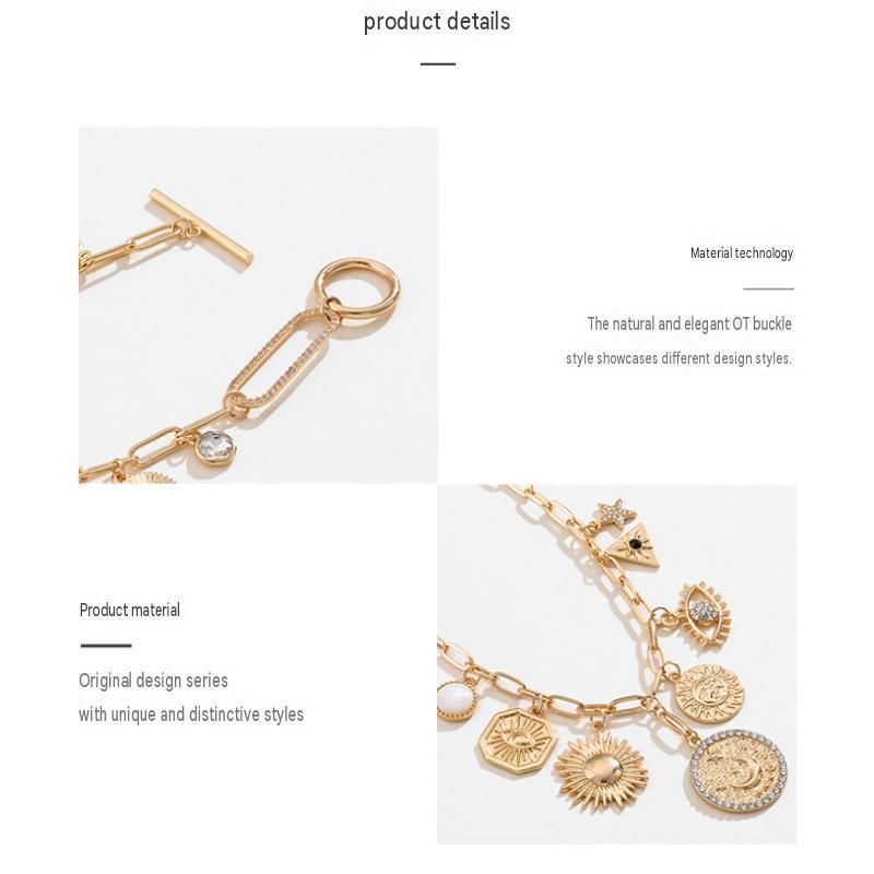 Celestial Magic Jewelry Set （Bracelet and Earrings ）- Gold Tone Iron and Zinc view 6