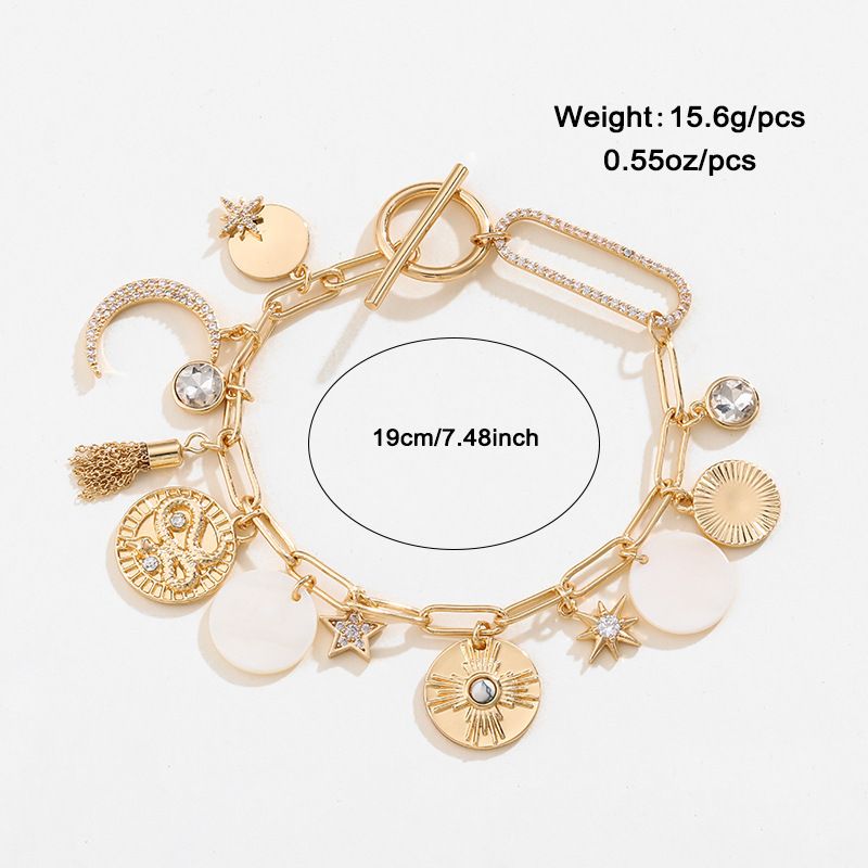 Celestial Magic Jewelry Set （Bracelet and Necklace ）- Gold Tone Iron and Zinc view 2