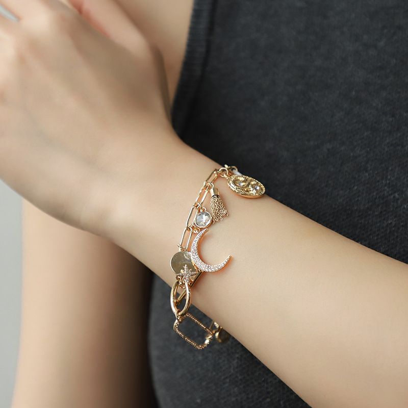 Celestial Magic Jewelry Set （Bracelet and Necklace ）- Gold Tone Iron and Zinc view 4