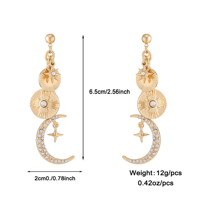 Celestial Magic Jewelry Set （Necklace and Earrings ）- Gold Tone Iron and Zinc view 2