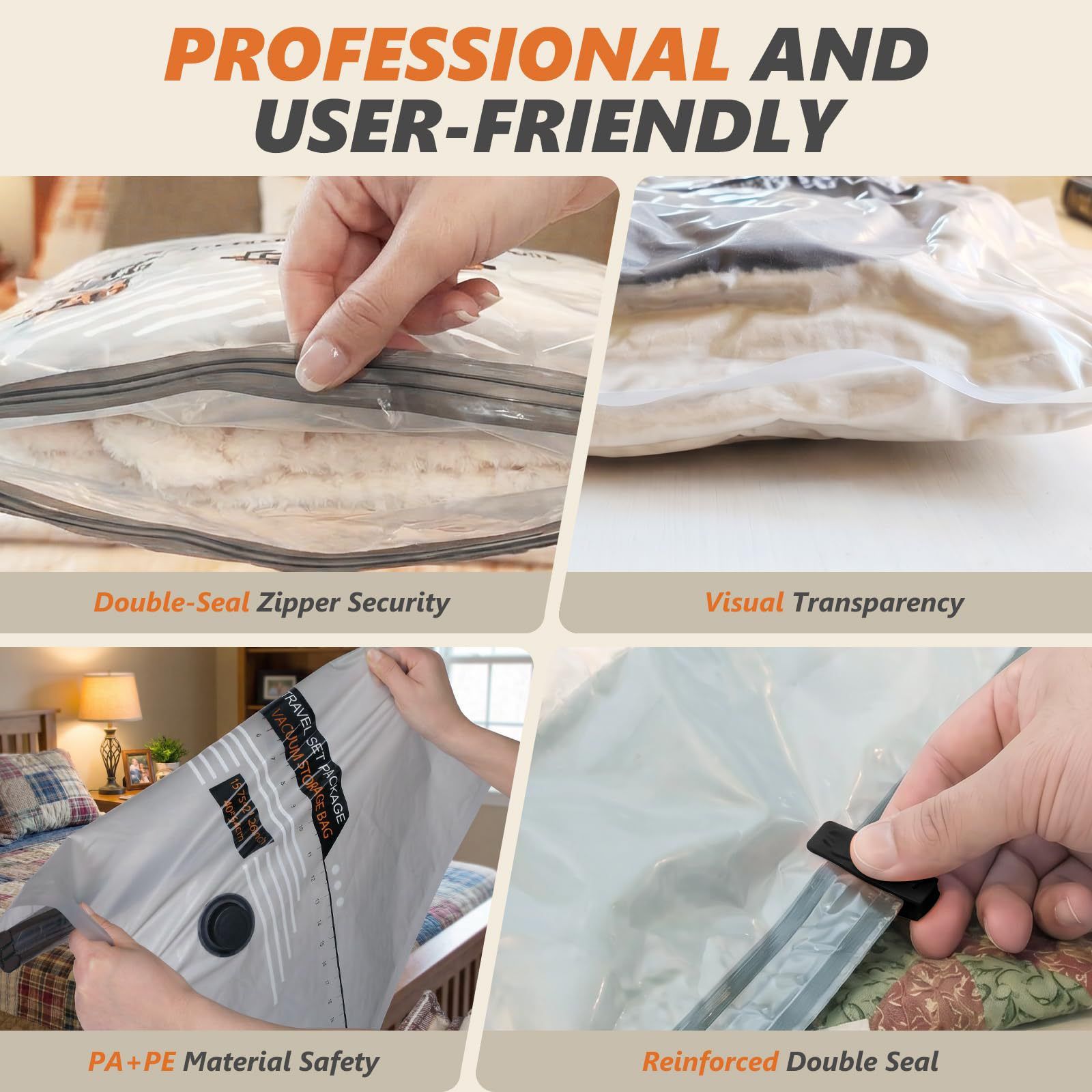 10 Piece Travel Vacuum Compression Bags with Electric Pump - Small 40x54cm*4 view 3