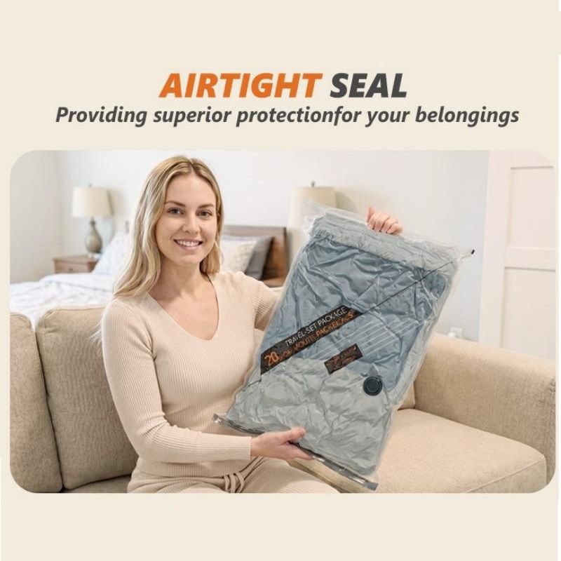 20 Piece Travel Vacuum Compression Bags with Electric Pump - Small 40x54cm*8 view 6
