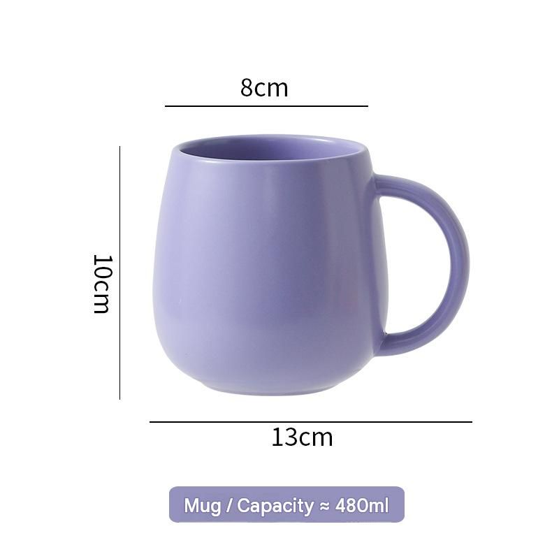2 pack （Purple and Green ）Macaron Ceramic Mug 480ml - Large Belly Coffee Cup view 9