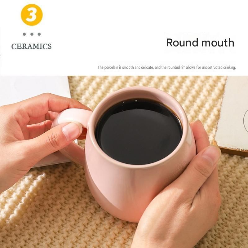 4 pack （Black and White and Yellow and Pink）Macaron Ceramic Mug 480ml - Large view 5