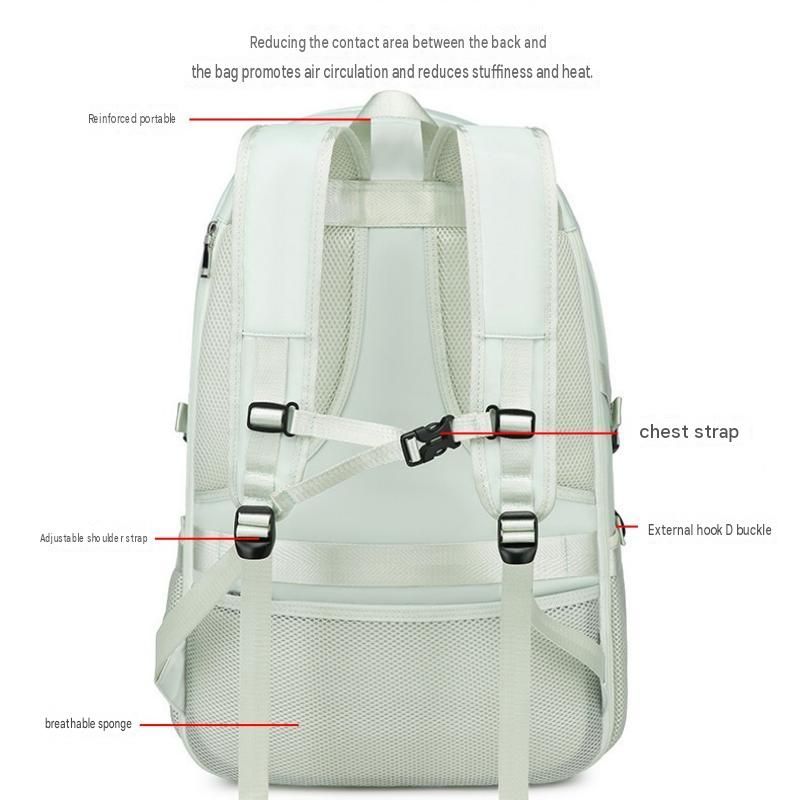 Grey Large Capacity Travel Backpack - Waterproof Polyester Hiking Rucksack view 7