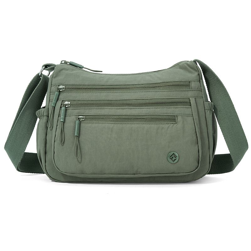 Green Lightweight Nylon Crossbody Bag for Women - Multi-Compartment Shoulder — image 1